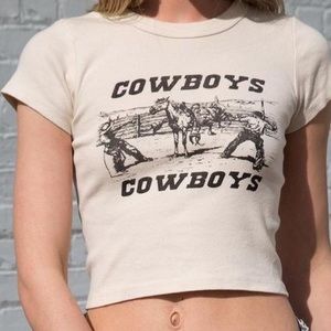 BRANDY MELVILLE COWBOYS CROP BABY TEE